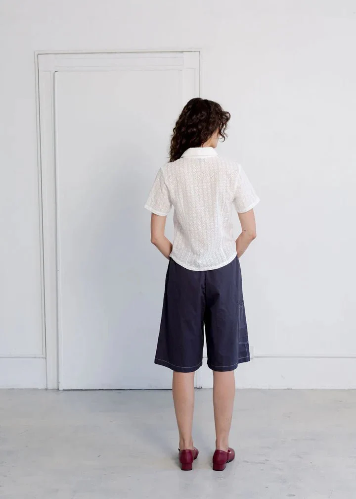 A Bronze Age Blossom Shorts (Navy Twill) - Image 3