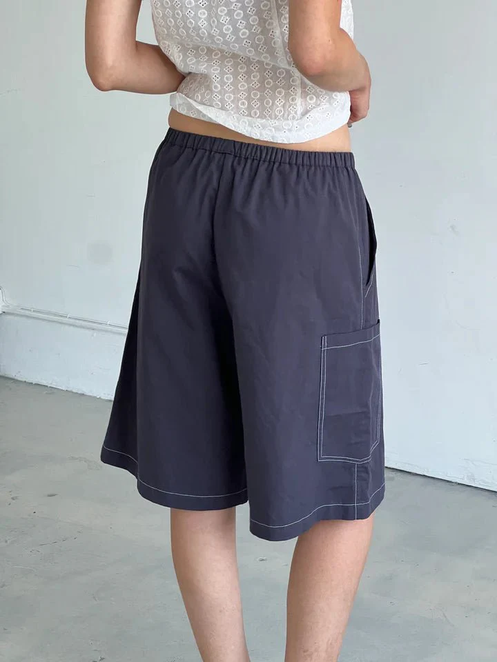 A Bronze Age Blossom Shorts (Navy Twill) - Image 4
