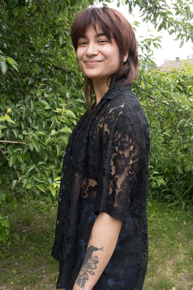 A Bronze Age Romeo Button Down (Black Lace) - Image 3