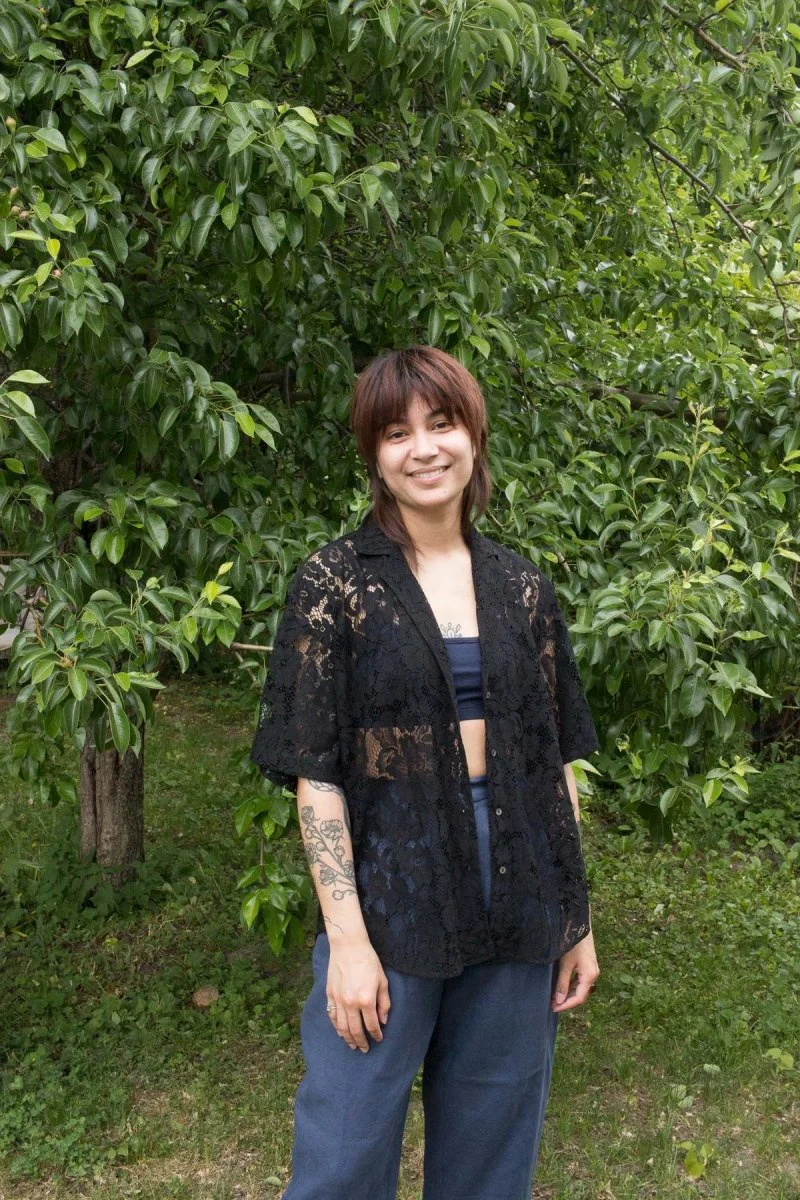 A Bronze Age Romeo Button Down (Black Lace) - Image 7