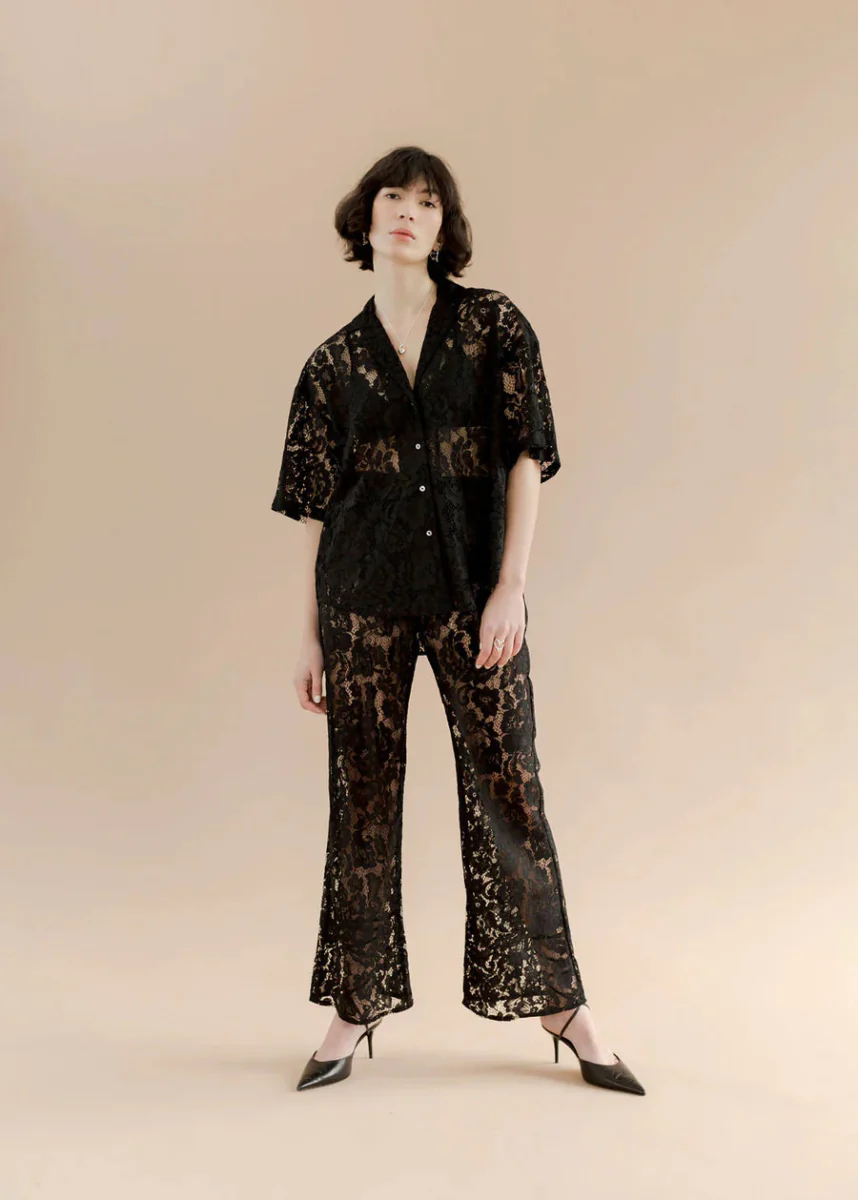 A Bronze Age Romeo Button Down (Black Lace) - Image 8