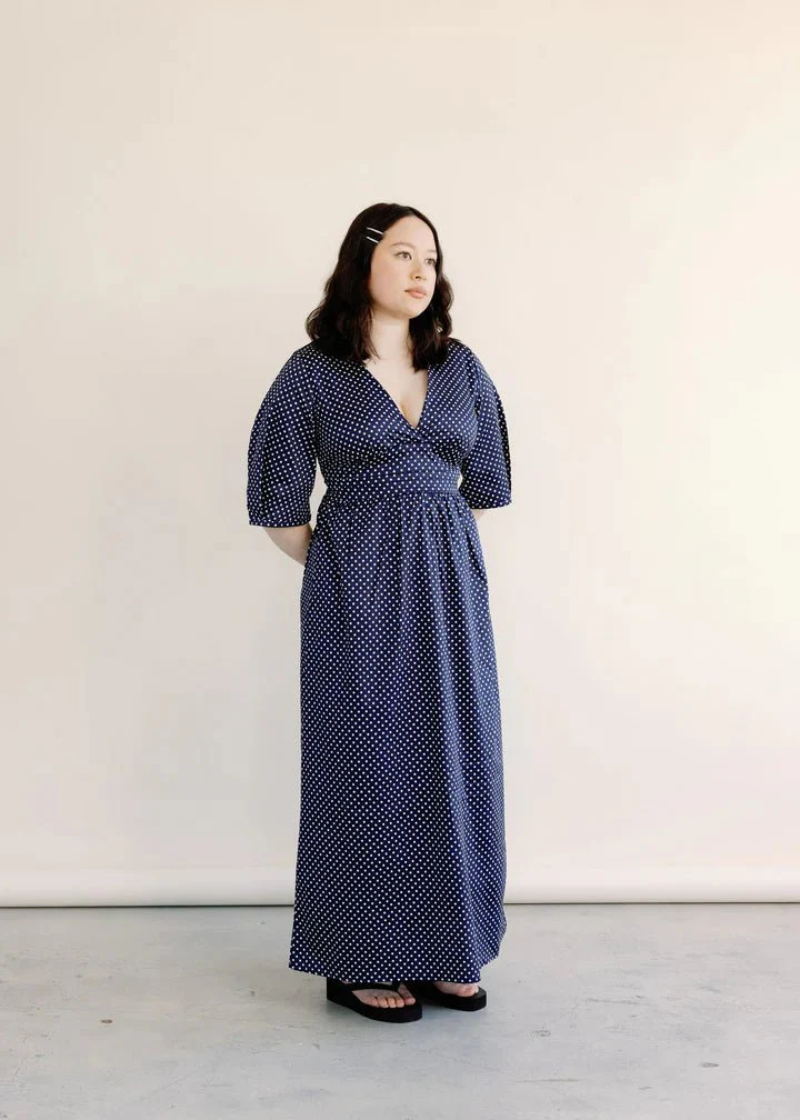 A Bronze Age Verona Dress (Navy Polka Dot) - Image 6