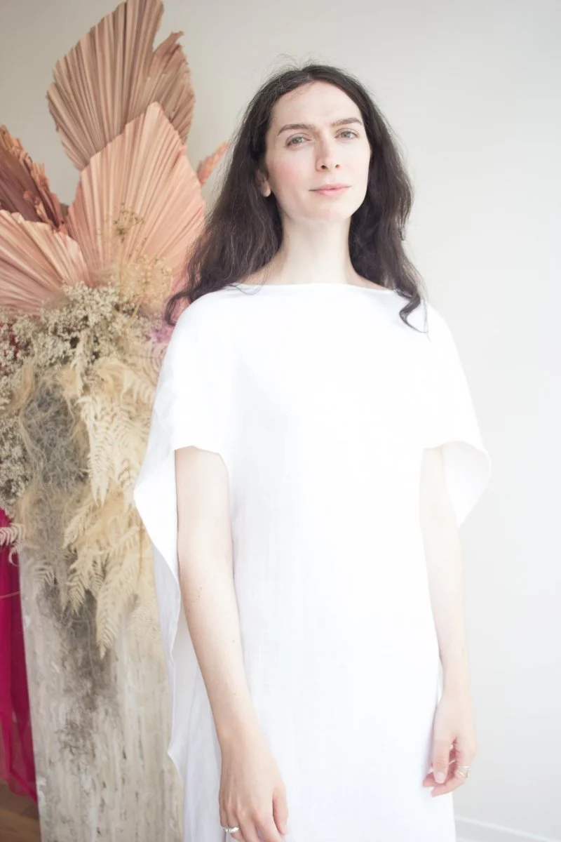 Anushka Diana Linen Caftan (White) - Image 3