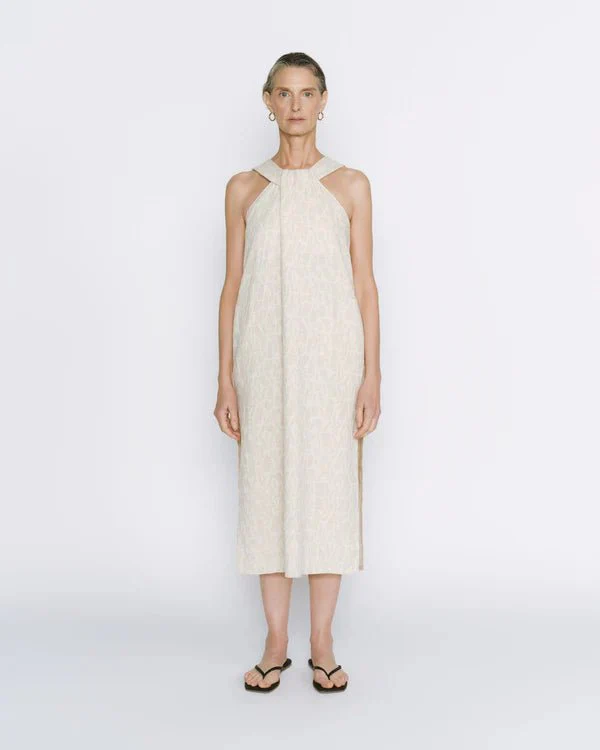 Anushka Marisa Halter Dress (Oatmeal Jacquard) - Image 5