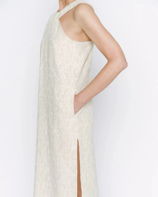 Anushka Marisa Halter Dress (Oatmeal Jacquard) - Image 7