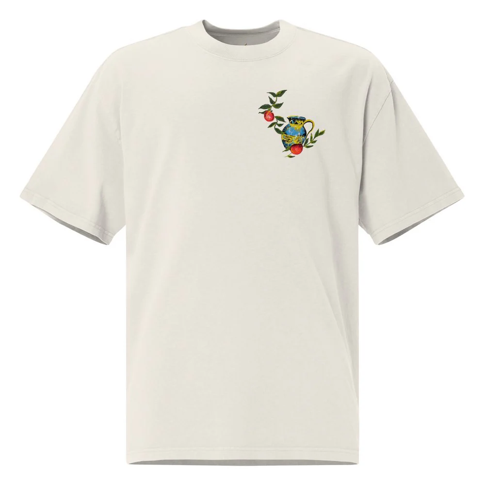 Artistorian Nonna's Tablecloth Oversized Tee (Vases) - Image 3