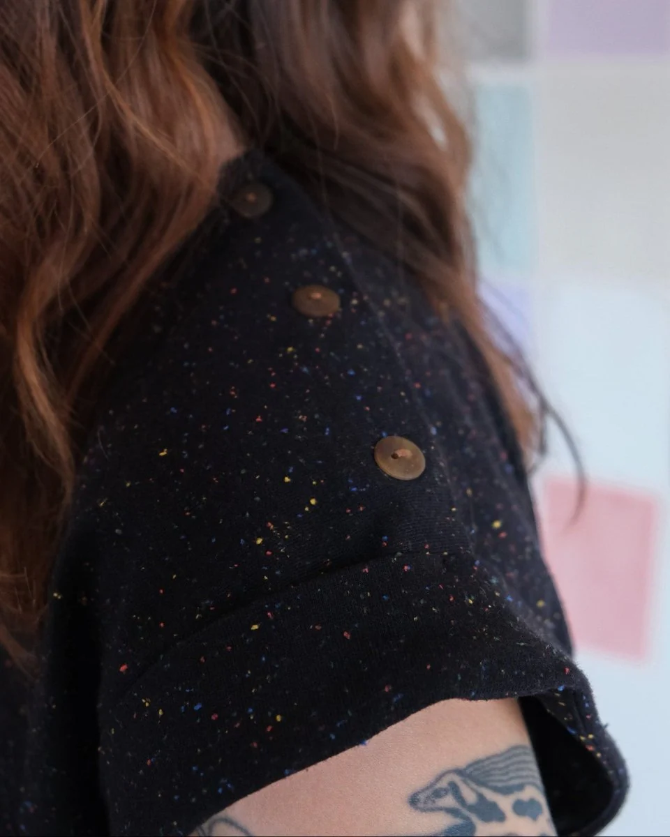 Atelier B Cap Sleeve Top (Black Primary Confetti) - Image 2