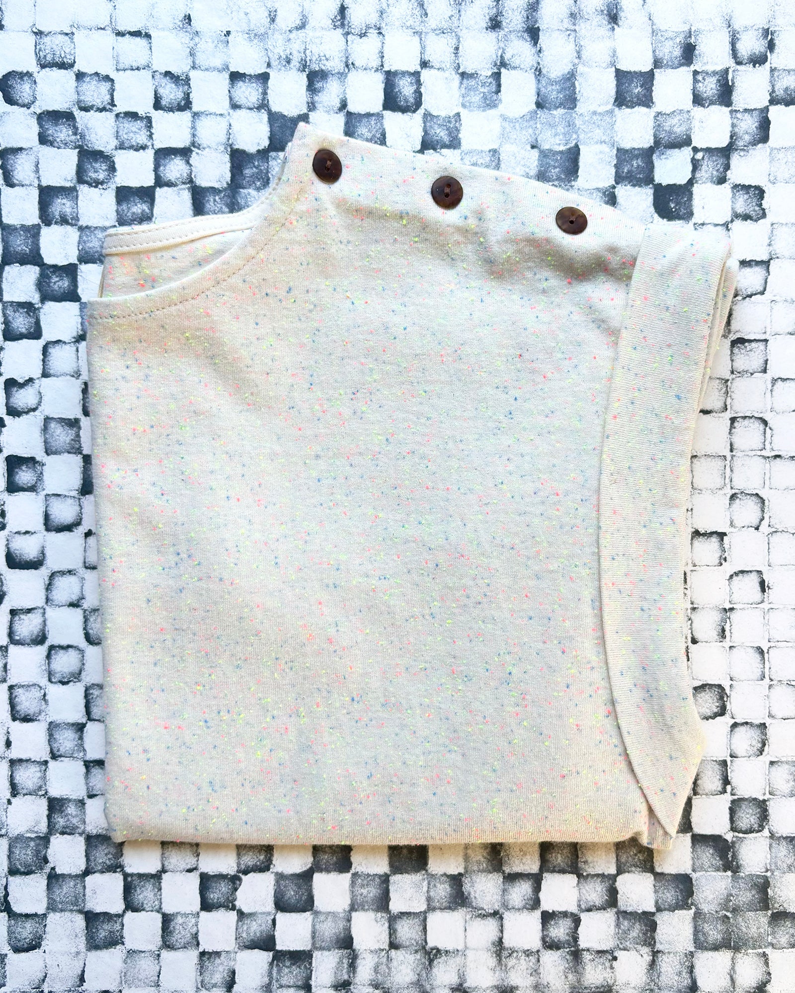 Atelier B Cap Sleeve Top (Cream Neon Confetti) - Image 3