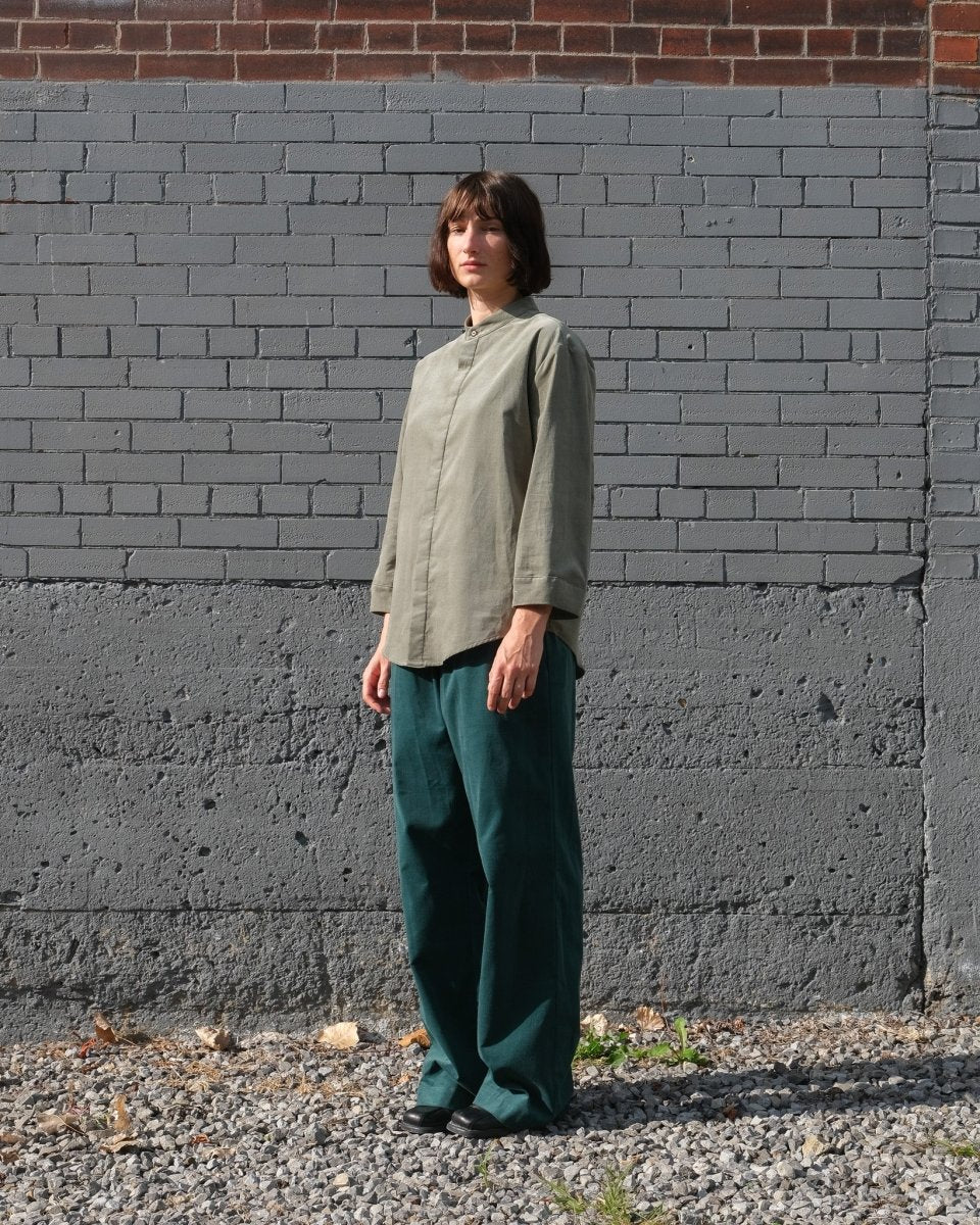 Atelier B Loose Fitting Corduroy Pants (Emerald) - Image 6