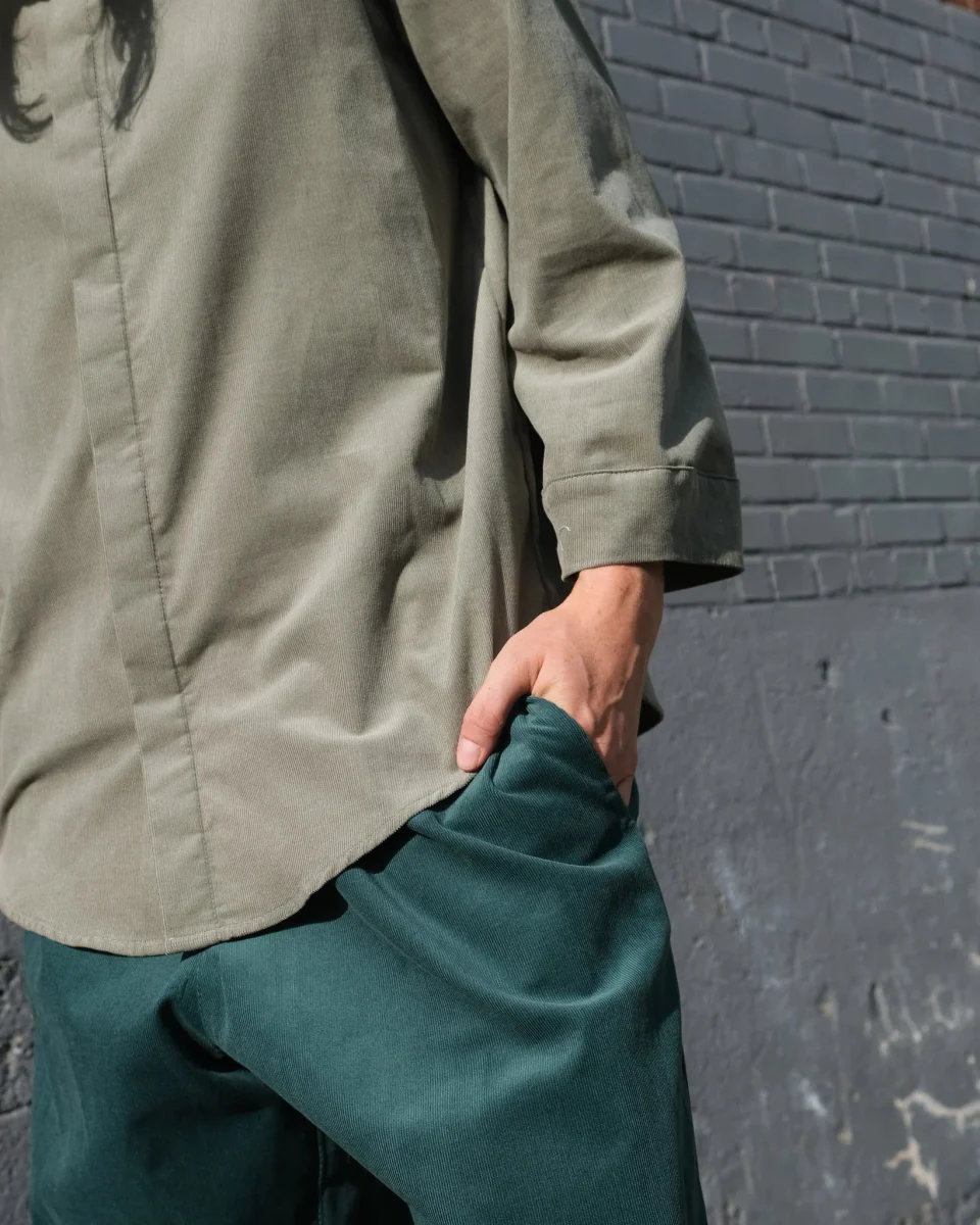 Atelier B Loose Fitting Corduroy Pants (Emerald) - Image 8