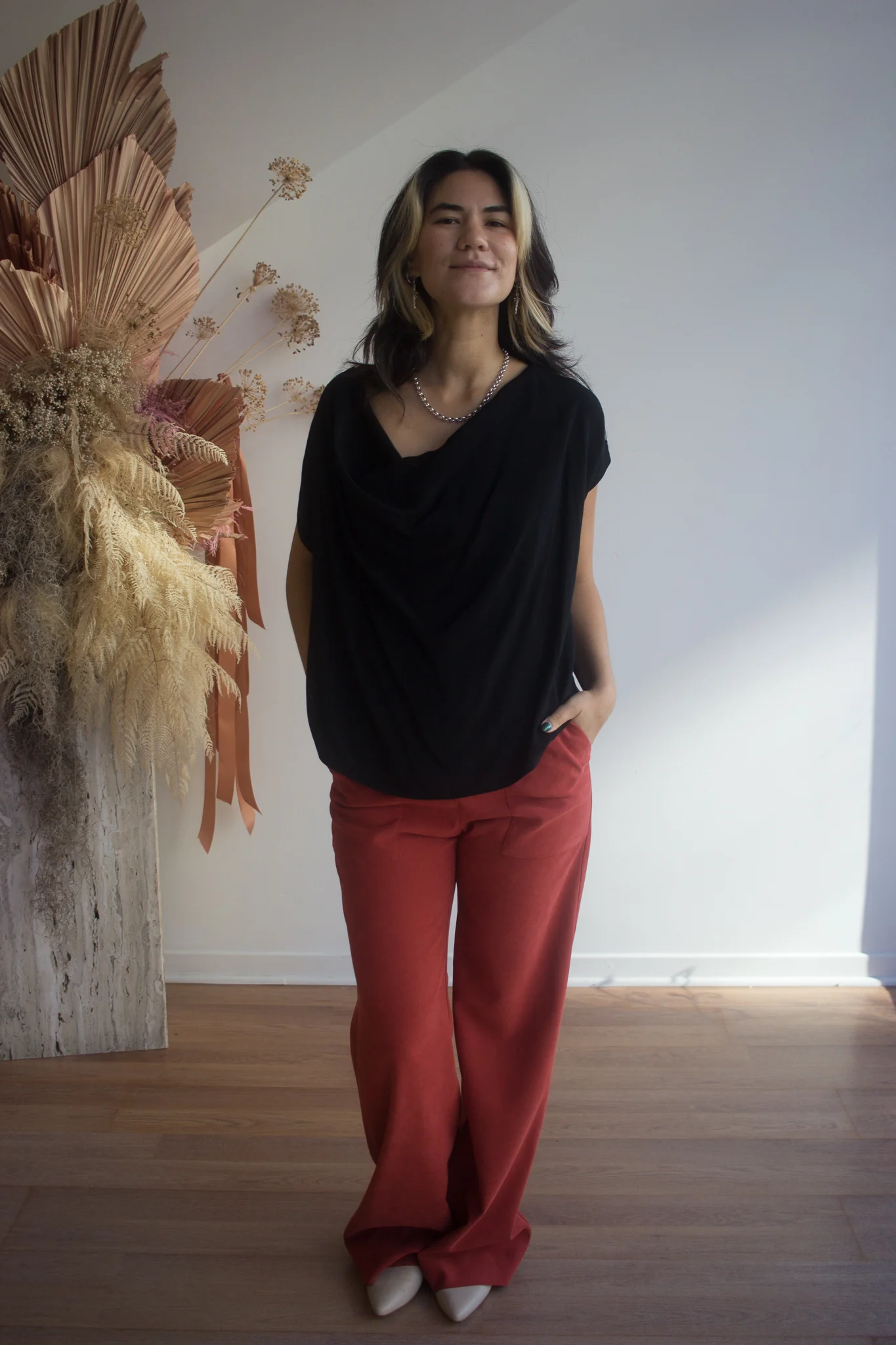 Meg Cowl Top (Black) - Image 4