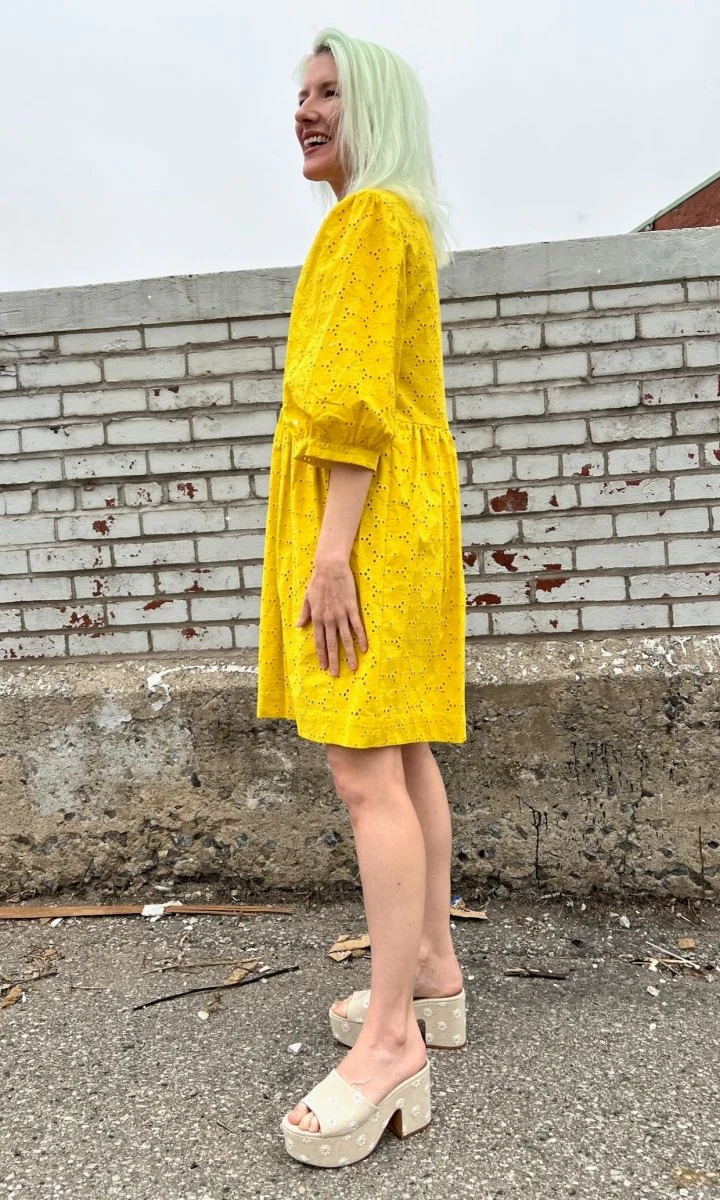 Birds of North America Bluebonnet Dress (Yuzu) - Image 10