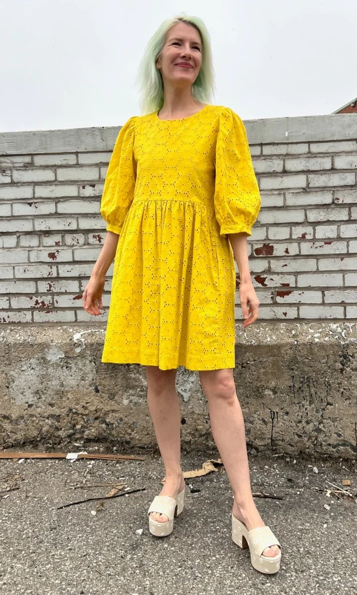 Birds of North America Bluebonnet Dress (Yuzu) - Image 6