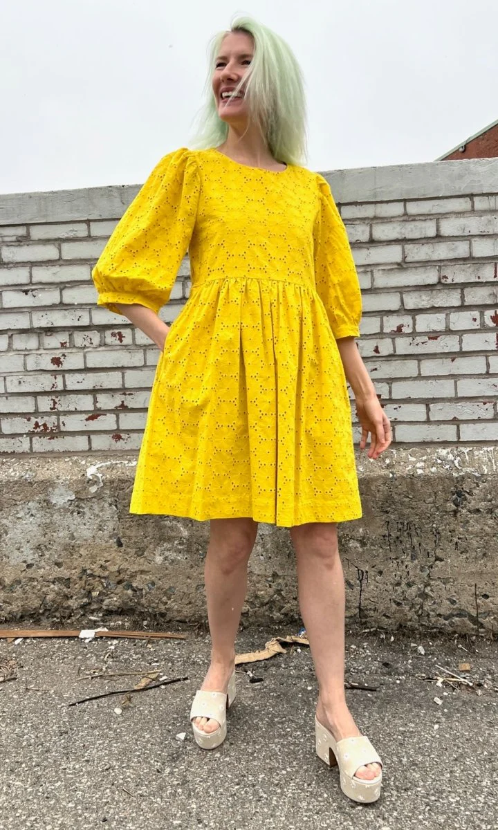 Birds of North America Bluebonnet Dress (Yuzu) - Image 8