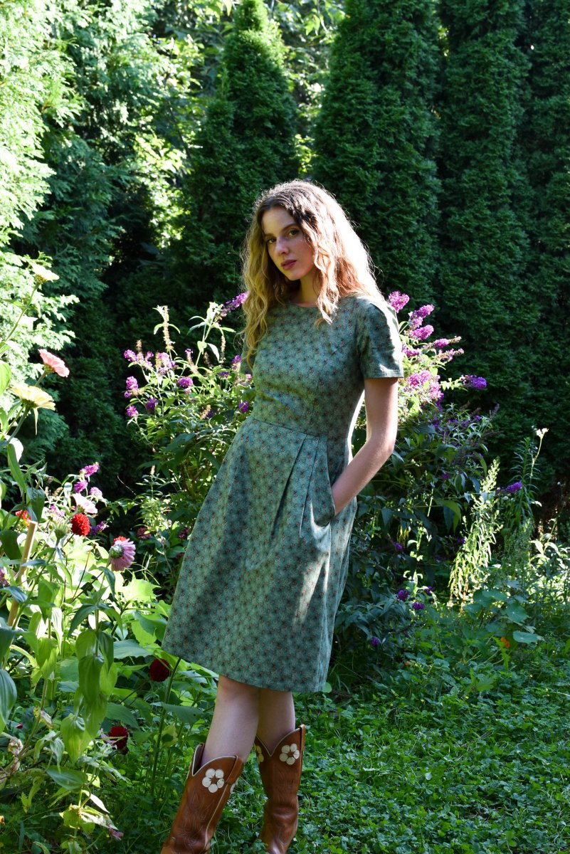 Birds of North America Buttonquail Dress - Pears of Wrath (Online Exclusive)