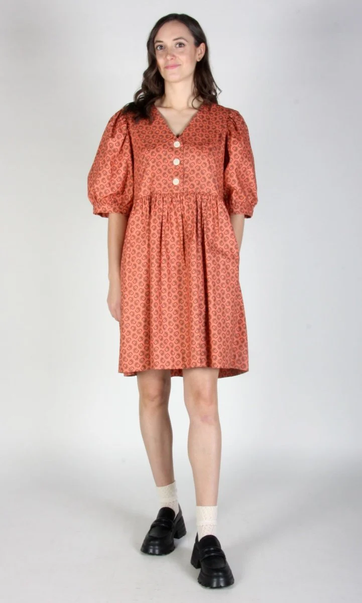 Birds of North America Fieldfare Dress - Berry Sheaf (Online Exclusive) - Image 5