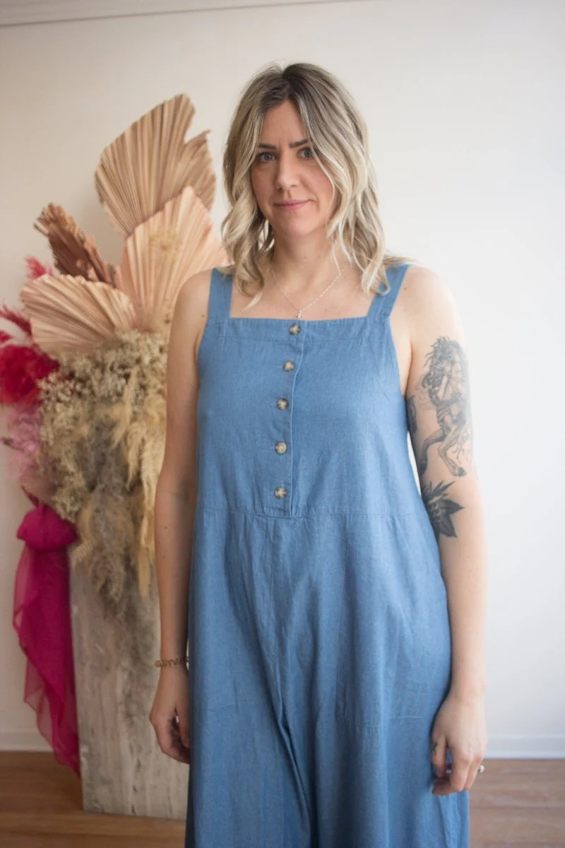 Birds of North America Firecrest Jumpsuit (Medium Wash) - Image 4