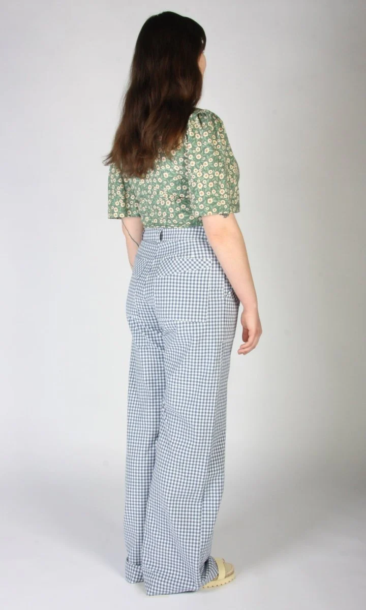 Birds of North America Gannet Pants (Blue Gingham) - Image 11
