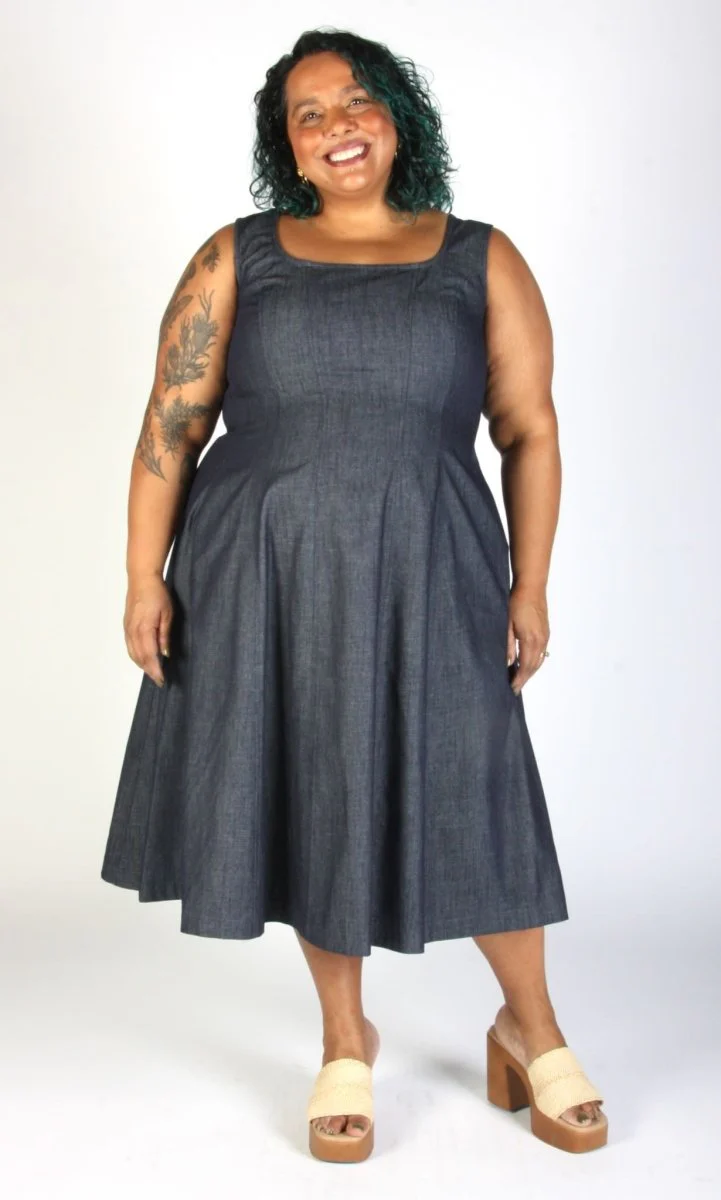 Birds of North America Honey Buzzard Dress (Dark Wash) - Image 15