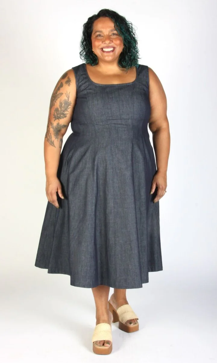 Birds of North America Honey Buzzard Dress (Dark Wash) - Image 16