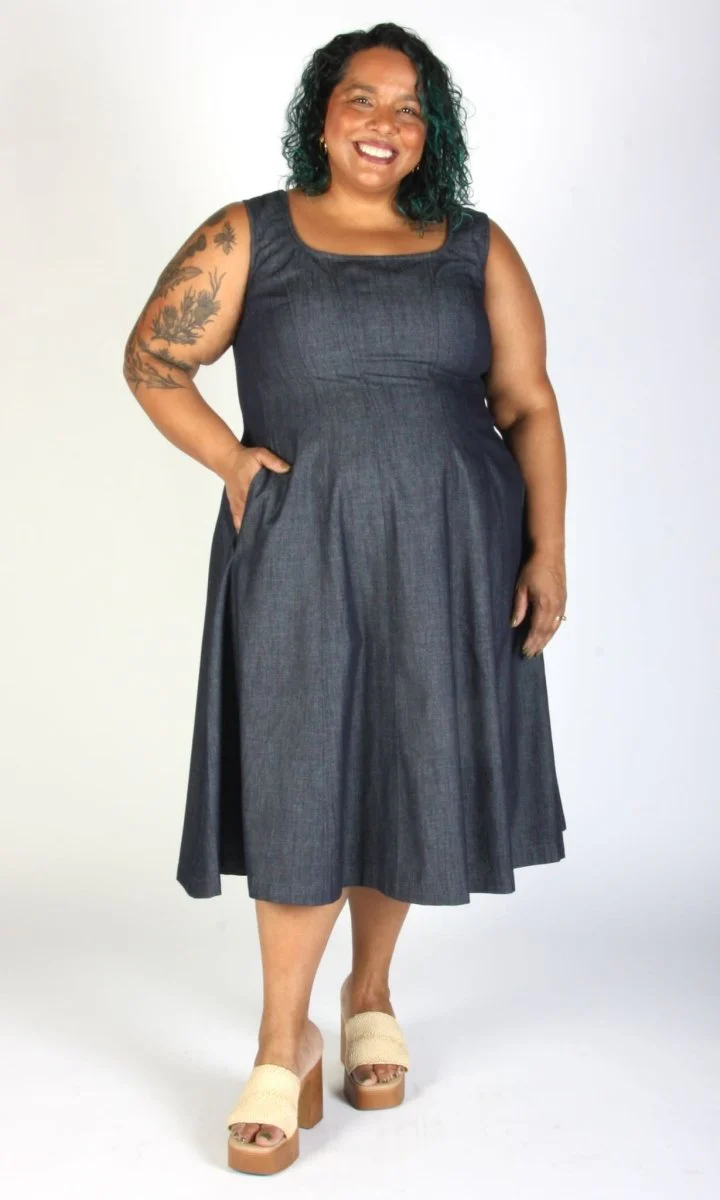 Birds of North America Honey Buzzard Dress (Dark Wash) - Image 17