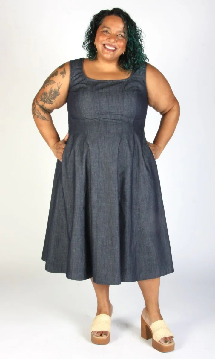 Birds of North America Honey Buzzard Dress (Dark Wash) - Image 18