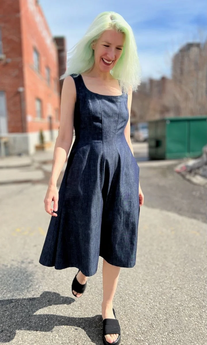 Birds of North America Honey Buzzard Dress (Dark Wash) - Image 3