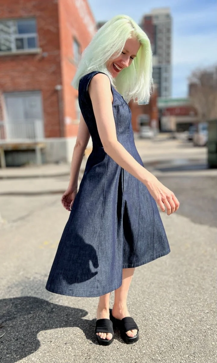 Birds of North America Honey Buzzard Dress (Dark Wash) - Image 4
