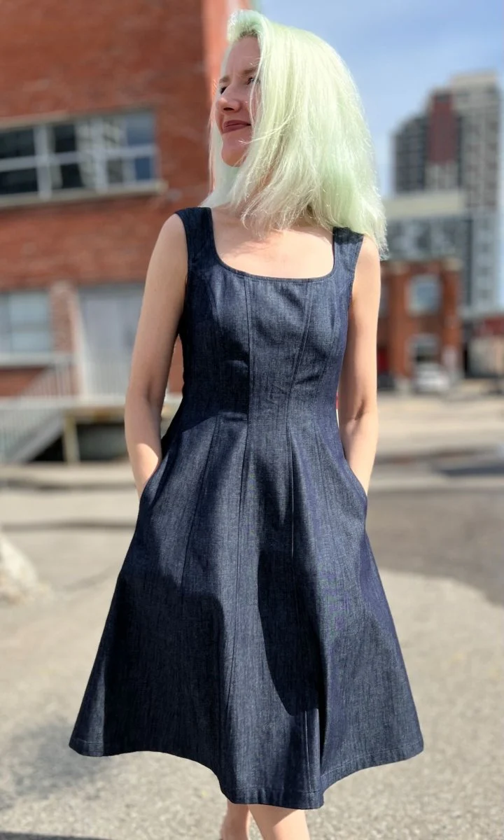 Birds of North America Honey Buzzard Dress (Dark Wash) - Image 6