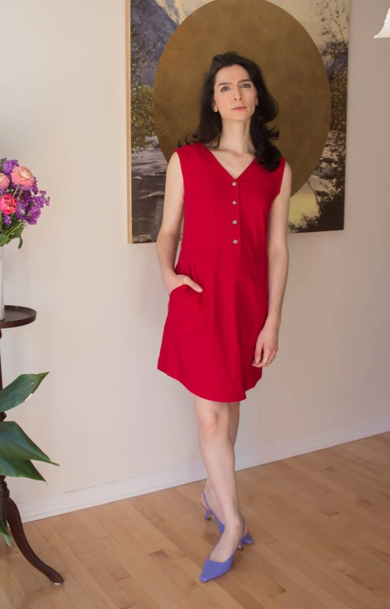 Birds of North America Honeycreeper Dress - Red (Online Exclusive) - Image 3