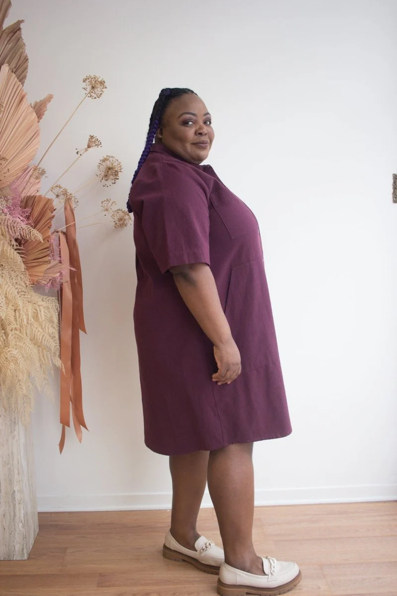 Birds of North America Ladyhawk Dress - Burgundy (Online Exclusive) - Image 2