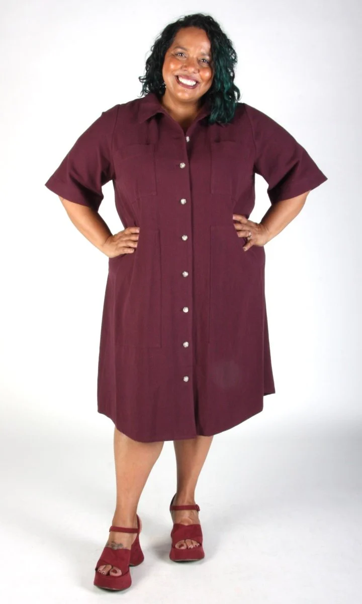 Birds of North America Ladyhawk Dress - Burgundy (Online Exclusive) - Image 5