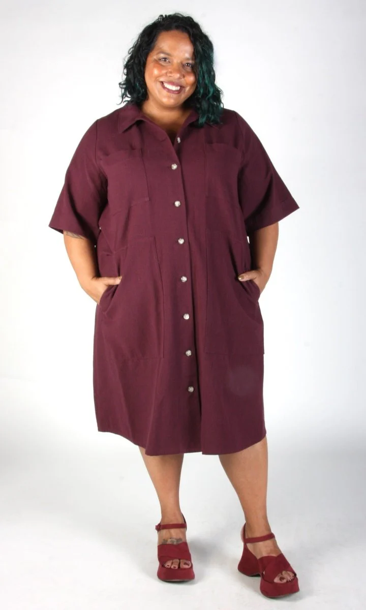 Birds of North America Ladyhawk Dress - Burgundy (Online Exclusive) - Image 6