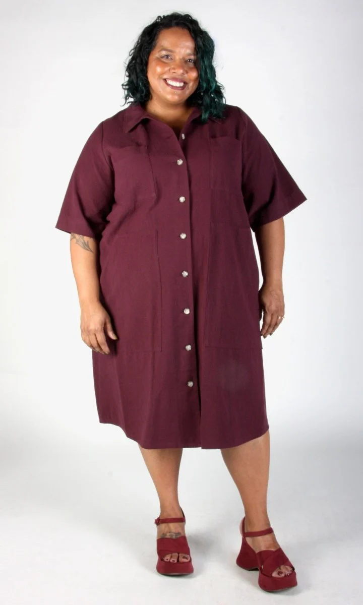 Birds of North America Ladyhawk Dress - Burgundy (Online Exclusive) - Image 7