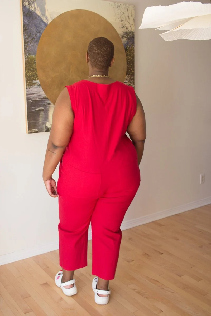 Birds of North America Myna Jumpsuit - Red (Online Exclusive) - Image 3