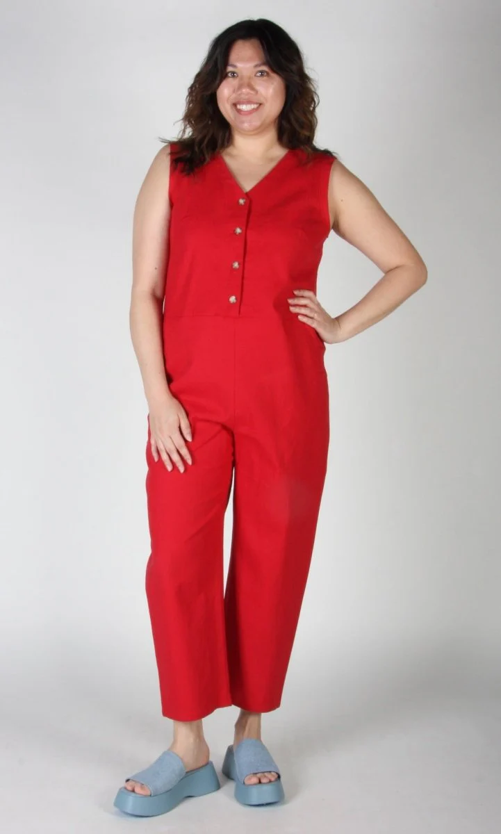 Birds of North America Myna Jumpsuit - Red (Online Exclusive) - Image 5
