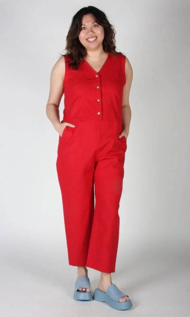 Birds of North America Myna Jumpsuit - Red (Online Exclusive) - Image 6