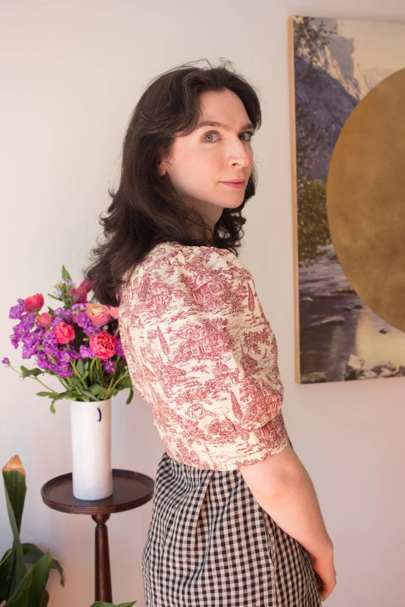 Birds of North America Stonechat Top - Brick Village Toile (Online Exclusive) - Image 3