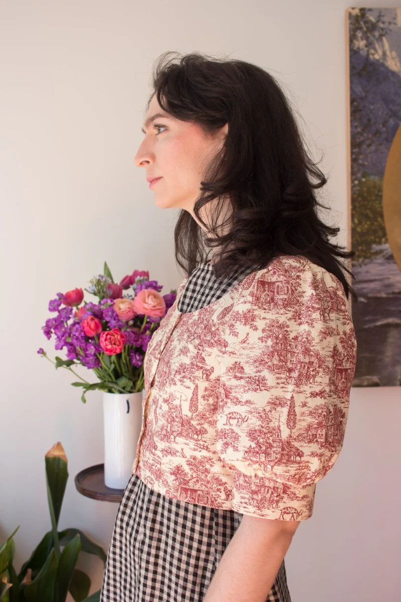 Birds of North America Stonechat Top - Brick Village Toile (Online Exclusive) - Image 4