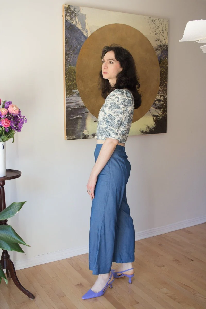 Birds of North America Stonechat Top - Navy Village Toile (Online Exclusive) - Image 2