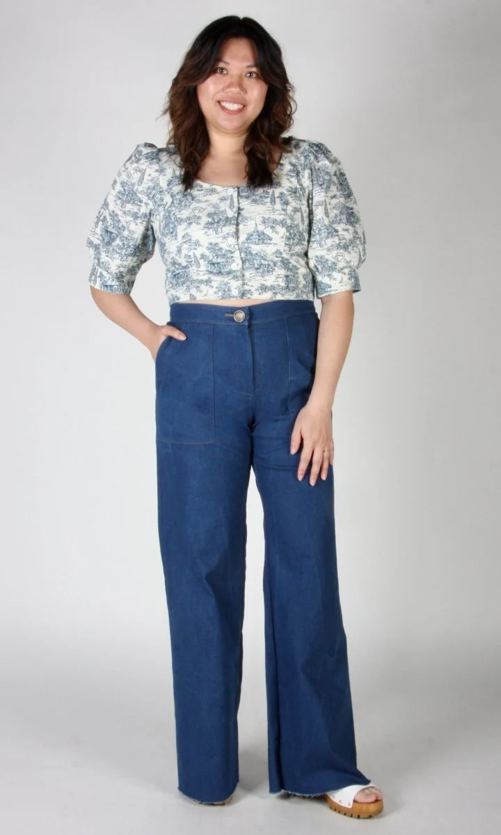 Birds of North America Stonechat Top - Navy Village Toile (Online Exclusive) - Image 5