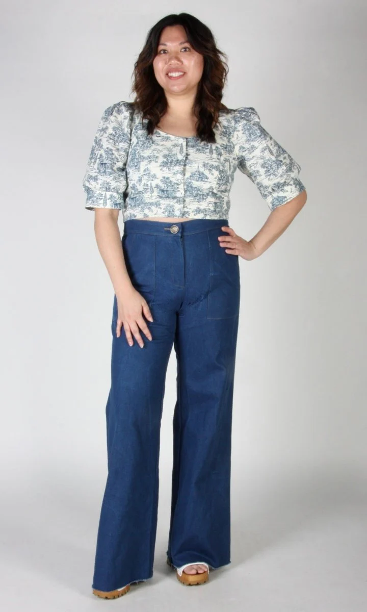 Birds of North America Stonechat Top - Navy Village Toile (Online Exclusive) - Image 7