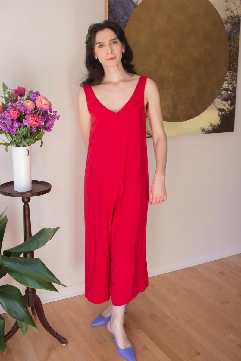 Birds of North America Tawny Pipit Jumpsuit - Red (Online Exclusive) - Image 3