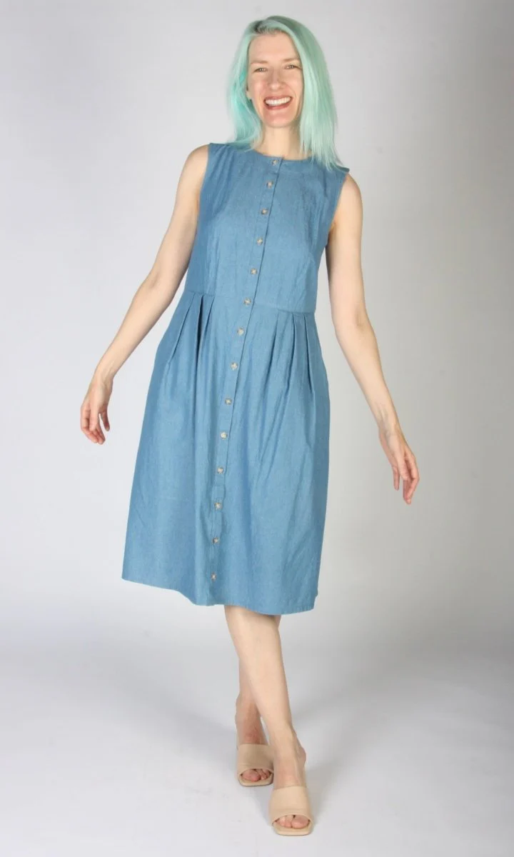 Birds of North America Thunder Pumper Dress (Medium Wash) - Image 10