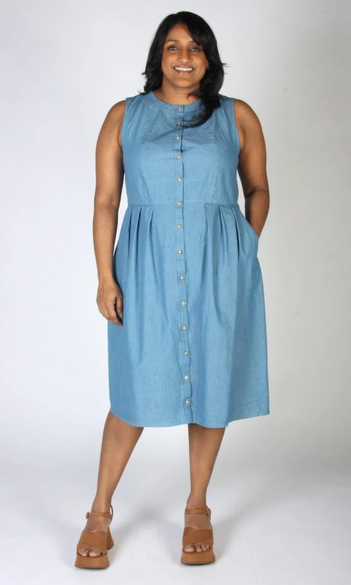 Birds of North America Thunder Pumper Dress (Medium Wash) - Image 14