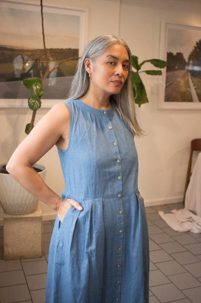 Birds of North America Thunder Pumper Dress (Medium Wash) - Image 5