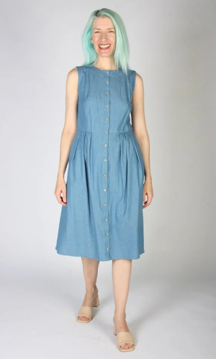 Birds of North America Thunder Pumper Dress (Medium Wash) - Image 7