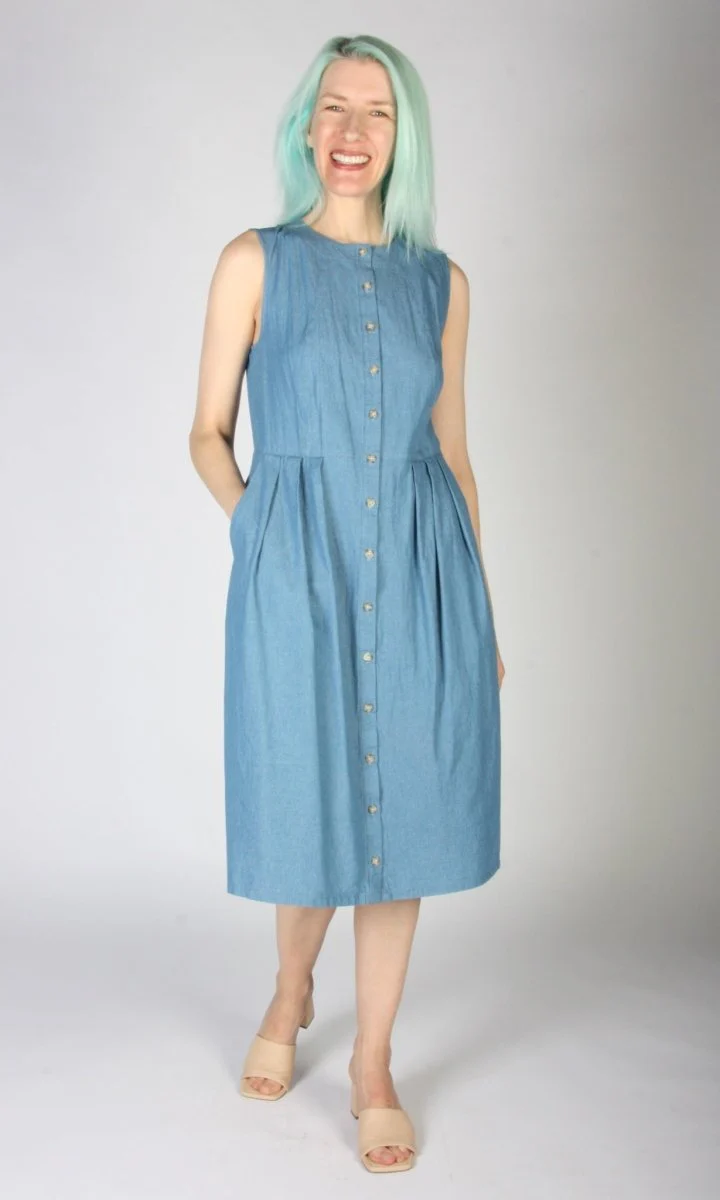 Birds of North America Thunder Pumper Dress (Medium Wash) - Image 8