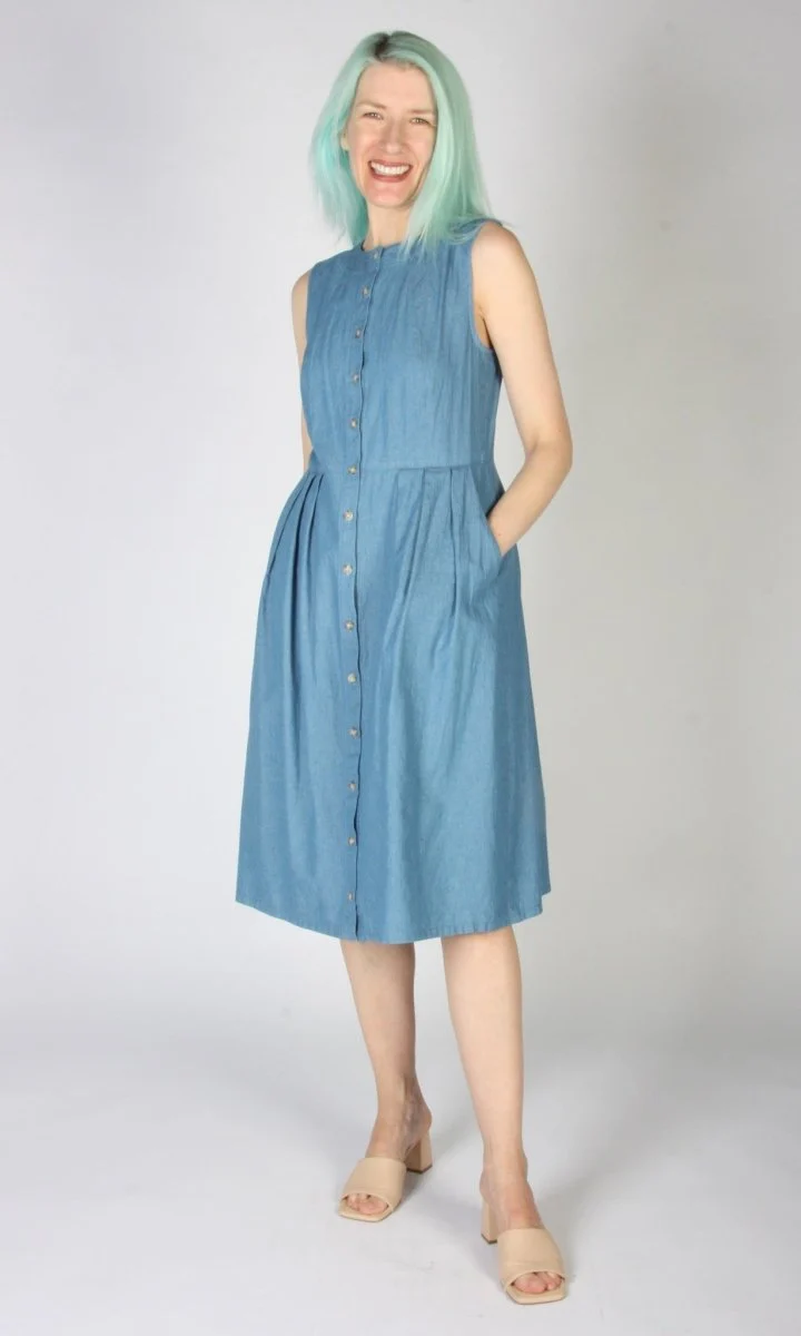 Birds of North America Thunder Pumper Dress (Medium Wash) - Image 9