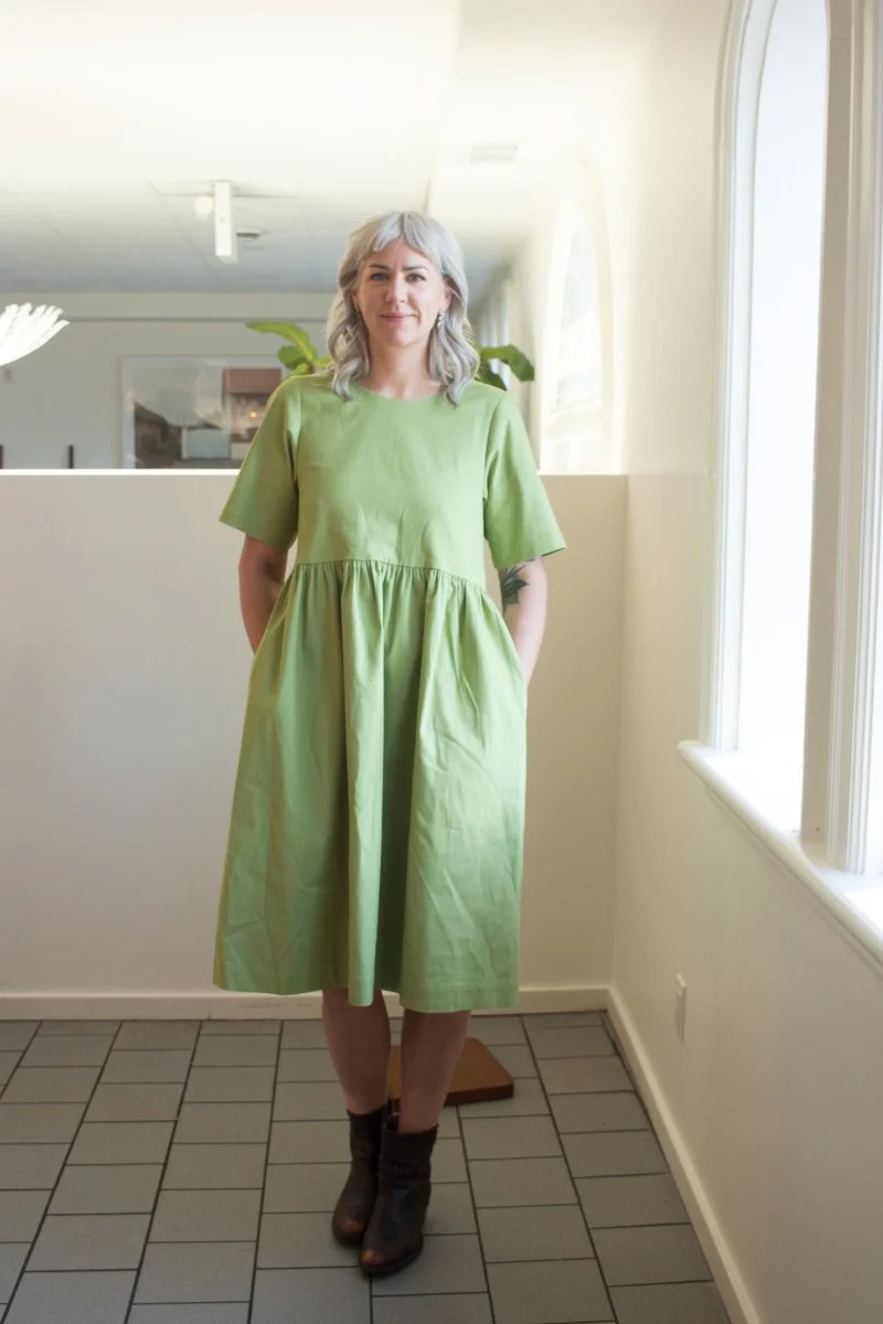 Birds of North America Tiger Shrike Dress - Avocado (Online Exclusive) - Image 3